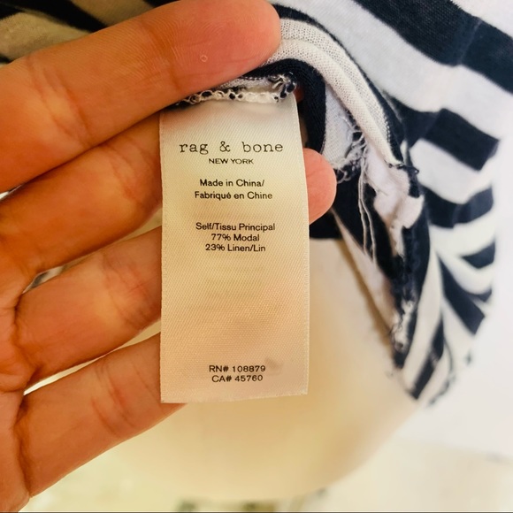 Rag & Bone Linen Blend Striped Knit Top MEDIUM 3190 - Picture 5 of 7